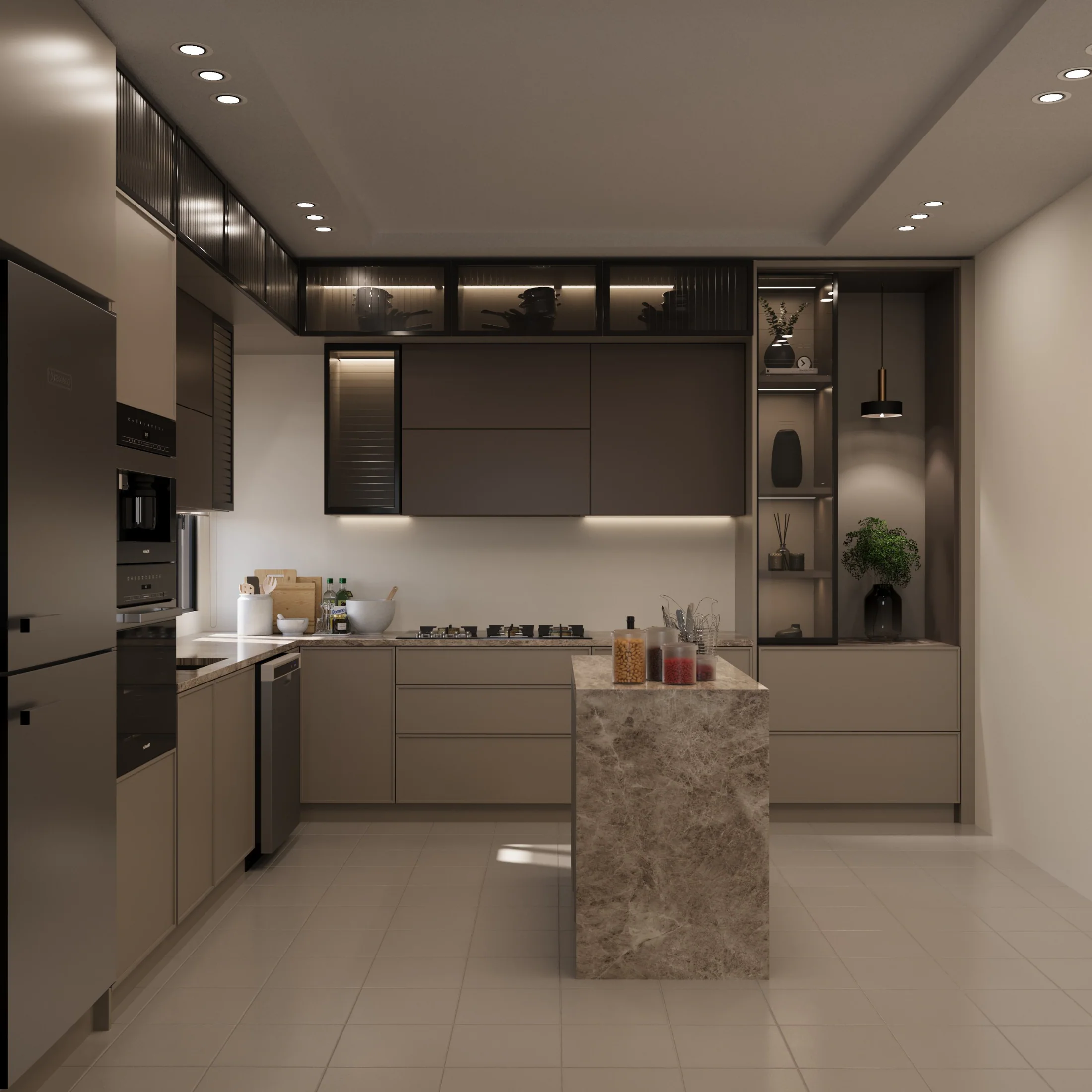 تصميم مطبخ بخزائن متناسقة وتوزيع عملي من أعمال تو اليرا