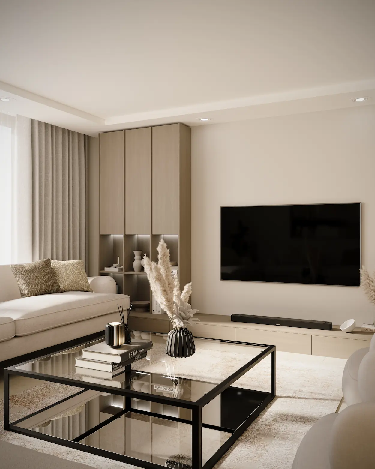 Luxury interior design living room with refined contemporary details